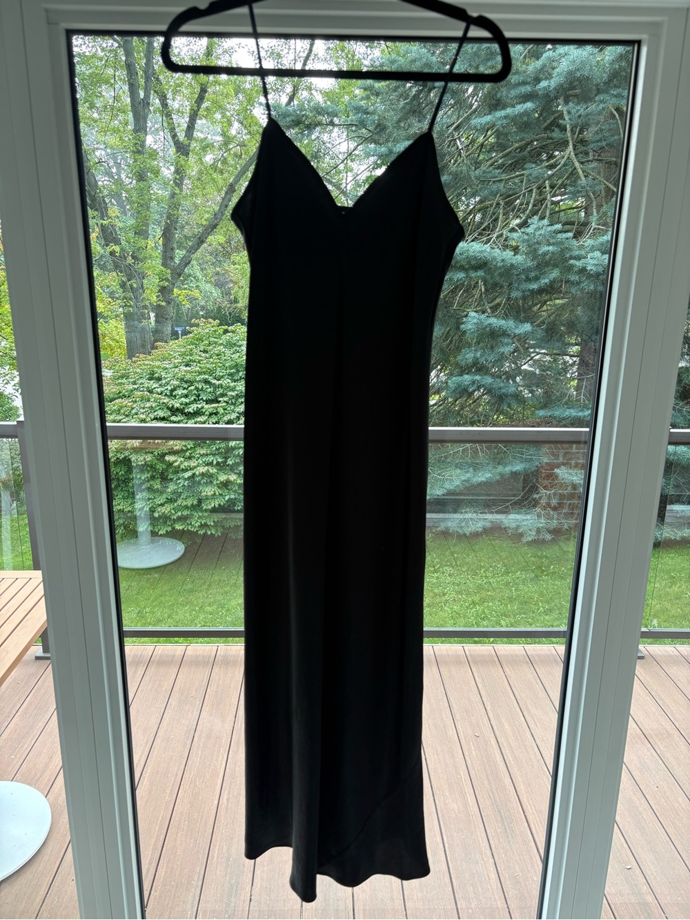 Vince Black Midi Slip Dress with V-Neck